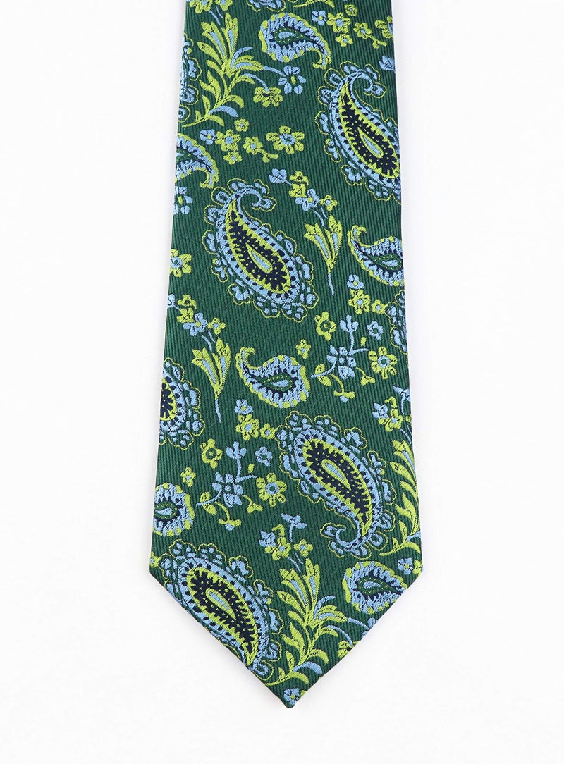 Secdtie Big boy Men's Dark Hunter Green Extra Long Ties Paisley Silk Work Fashion Party Neckties - Image 4
